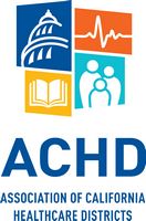 Picture of 4 Icons:
1)Capitol
2)Heart Rate Pattern
3) Open Book
4 Family Stick Figure
ACHD
Association of California Healthcare Districts