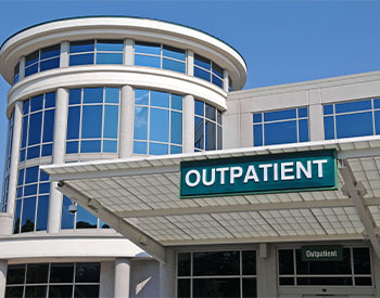 Outpatient Sign over a Hospital Outpatient Services Entrance